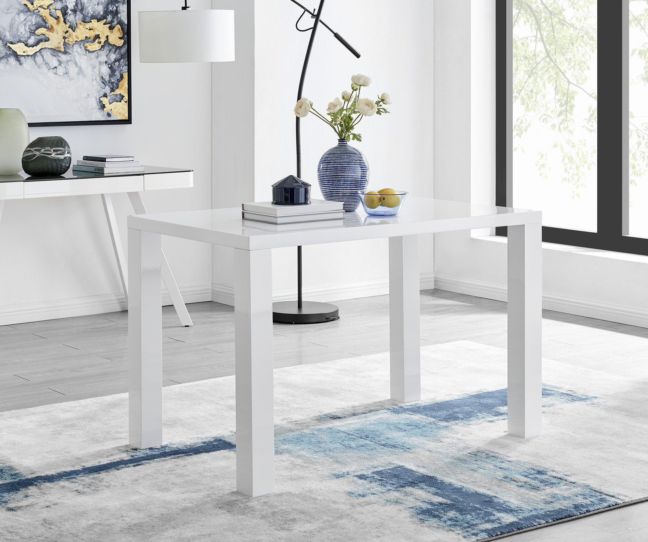 East Urban Home Eubanks High Gloss Minimalist Luxury Dining Table Reviews Wayfair